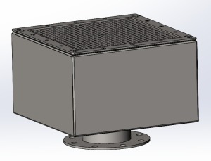 Донный слив DN 125 400х400 с нижним подключением